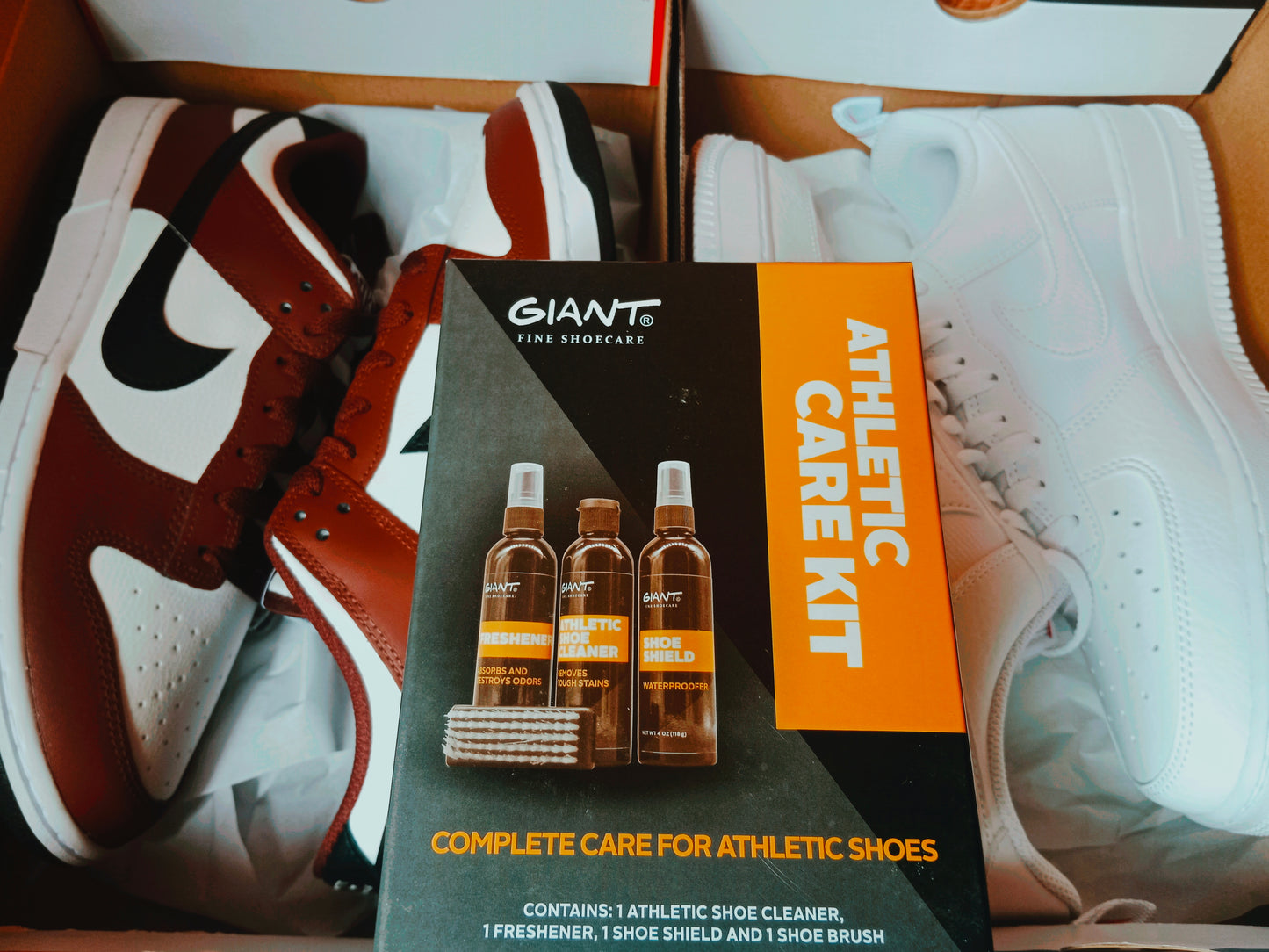 Giant Sneaker Shoe Cleaning, Deodorizer & Protective Coating & Brush Canvas, Sports, Synthetic Leather Shoe Cleaner